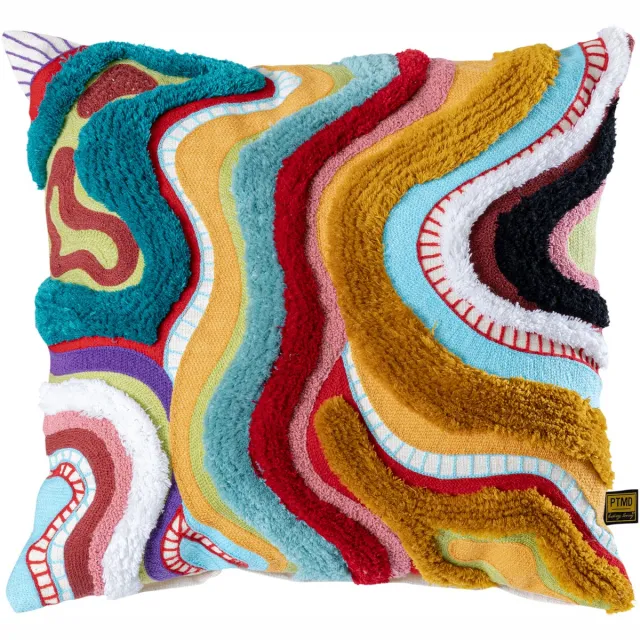 PTMD Sierkussen Courtneay - Blauw - 45x4x45cm