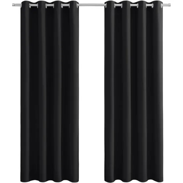 Ibenzoa Stijlvolle Verdikkingsgordijnen Set voor Optimale Verduistering en Isolatie van Ruimtes zwart