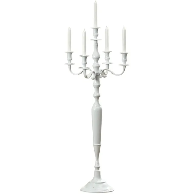 Boltze Kandelaar - XL - 104 cm - Ø 46cm - Aluminium - 5 kaars houders - Wit - Boltze