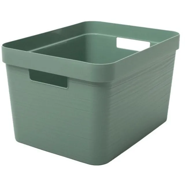EDA kunststof - STONE DECOR - opbergkrat - 30 L - groen