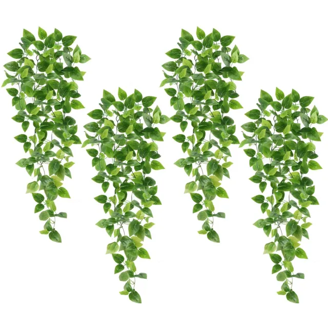 Unyqoos Set van vier groene kunstplanten voor binnen- en buitendecoratie