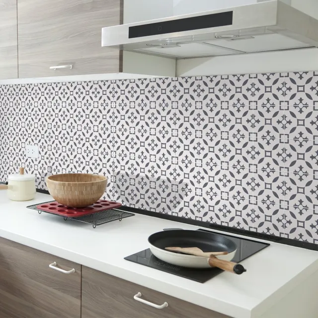 Ambiance Sticker Zelfklevende tegelmuurstickers voor keuken en badkamer - 30 Danton Azulejo cementtegelstickers - 30 stickers 15x15cm Multi color