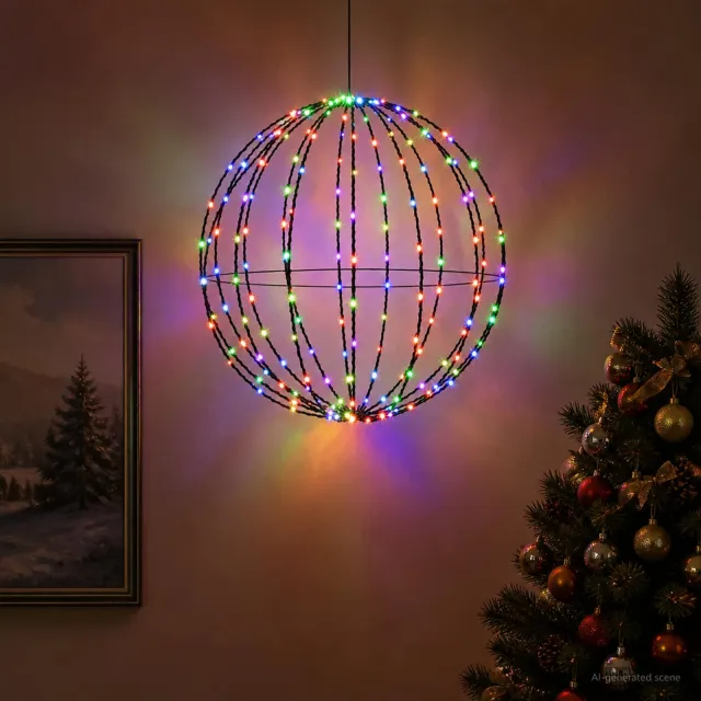 vidaXL Kerst Finial Licht 120 LED's RGB Dia. 40 x 42 cm Meerkleurig