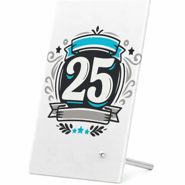 Mr Cadeautjes Glasframe 11 x 16 - design Retro embleem met een groot jaartal en sportieve omlijsting | cadeau Wit
