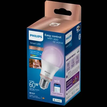 Philips Slimme Ledlamp A60 Gekleurd En Wit Licht E27 8,5w