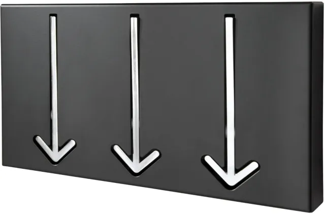 Invicta Interior Modern Design Wandkapstok ARROW 30cm zwart met 3 haken - 20578 Zie omschrijving