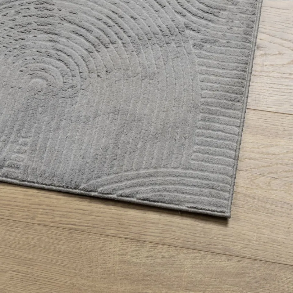 vidaXL Vloerkleed IZA laagpolig Scandinavisch 100x200 cm grijs, foto 4