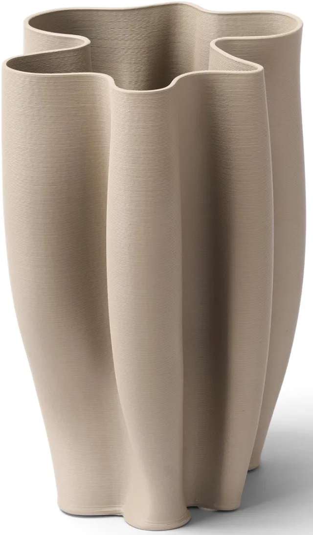 Studio RAR Vaas Oaken Large - Vaas keramiek - 3D Geprint - Taupe