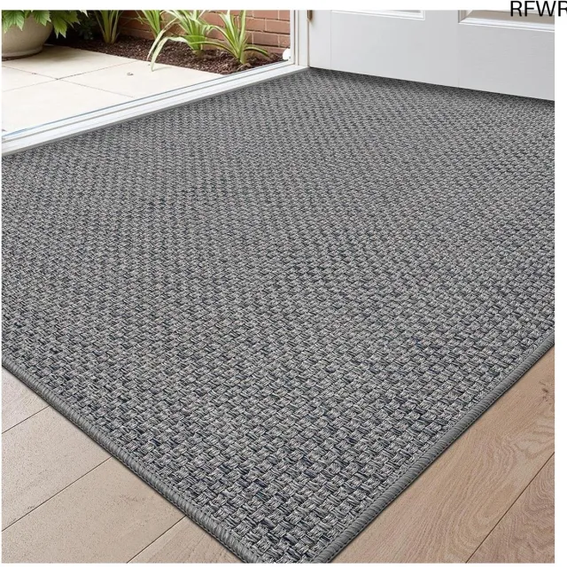 RFWR Vuilvangmat voor Binnen - Antislip Binnentapijt voor Voordeur en Achterdeur, 61 x 92 cm, Grijs