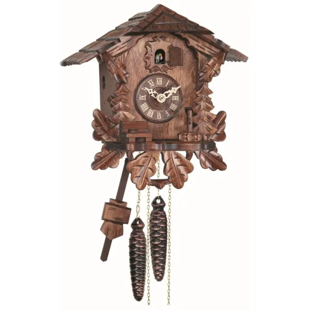 Engstler 436 - Koekoeksklok - 1-daags kettinguurwerk - Notenhout - 26 cm Bruin