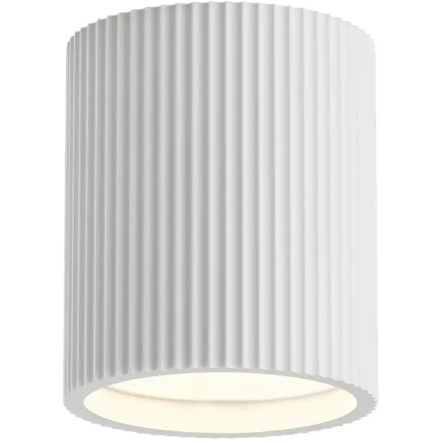 Artdelight Plafondlamp Toulouse ribbel Ø 11 cm gips wit