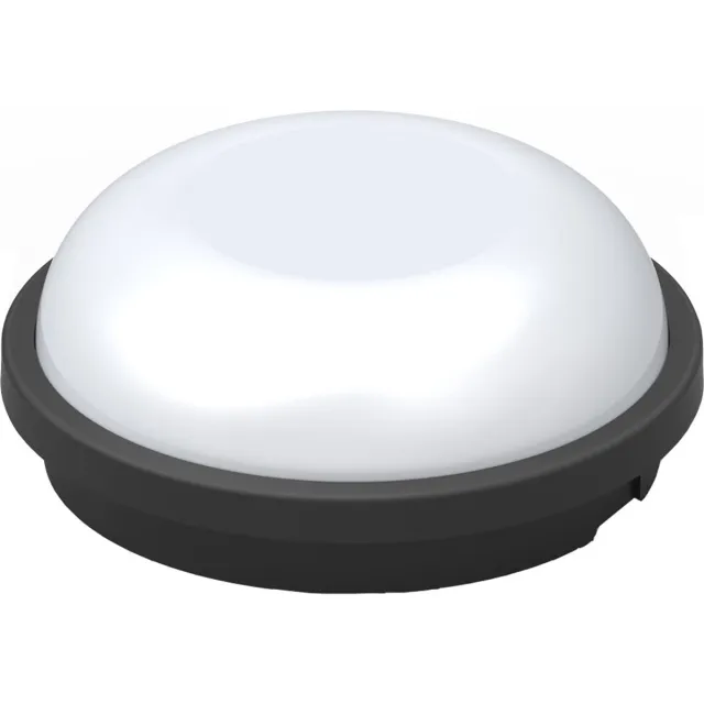 Horoz Electric LED Plafondlamp - Badkamerlamp - Opbouw Rond - Waterdicht IP65 - Helder/Koud Wit 6400K - Mat Zwart Kunststof