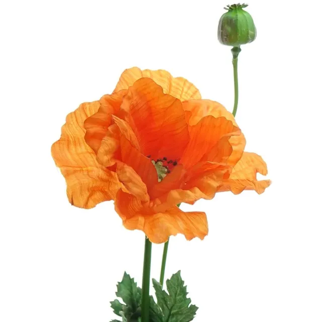 Deko Florale Klaproos oranje 78 cm kunstbloem