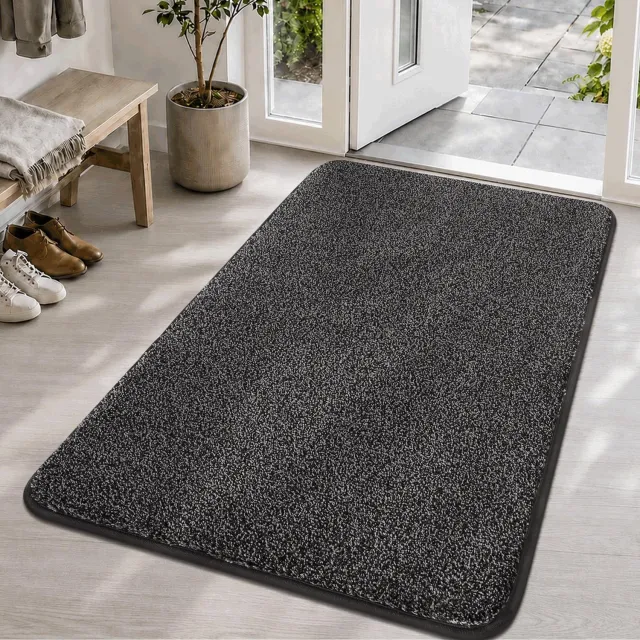 Famanu Deurmat Antraciet - Houdt je vloer schoon en droog - Duurzaam polyester - 1 stuk