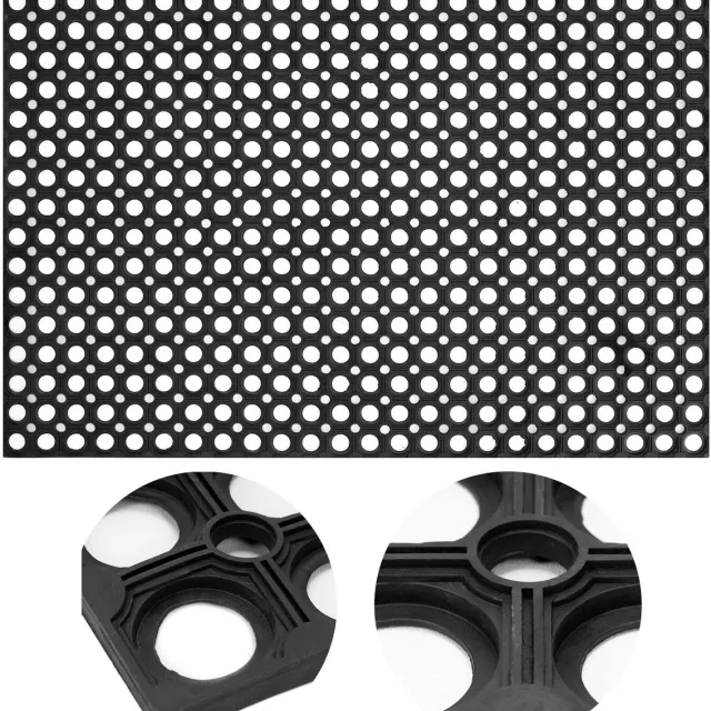 springos Deurmat - Buitenmat - Droogloopmat - Anti -Slip - Grafiet/Zwart - 60 x 90 Cm