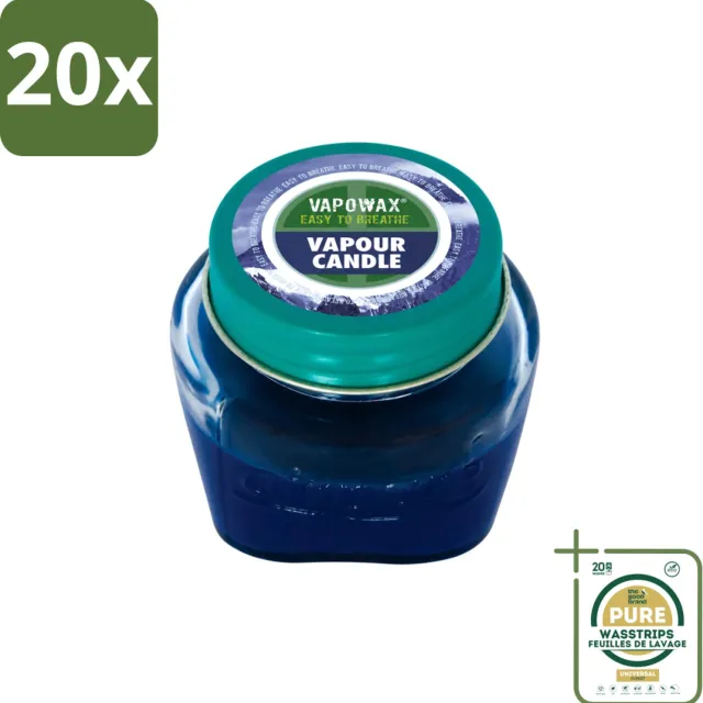 Airpure 20 x Airpure - Kaars Tegen Verkoudheid - Geurkaars - Verlichting bij Verkoudheid - 28,5 g - Wasstrips - Kaars Tegen Verkoudheid - Geurkaars - Verlichting Bij Verkoudheid - Ademhaling Verlichten - Neus Verstopping blauw