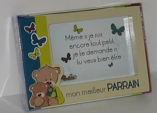 Gifa Kwikki fotolijstje Mon meilleur parrain blauw