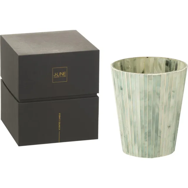 J-Line geurkaars Noa - Seaside Bliss - glas - lichtblauw - large - 75U