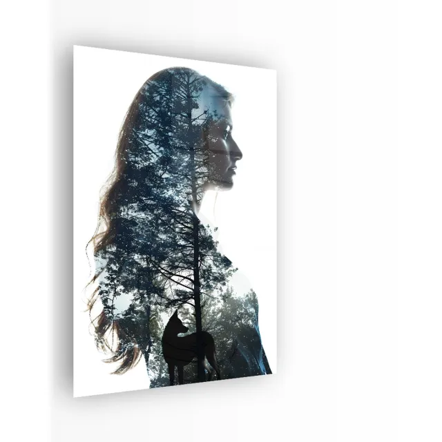 Indoorart Glasschilderij Natuurlijke Ziel 80x120 CM - Afbeelding op plexiglas - Inclusief montagemateriaal wit,zwart, blauw, grijs