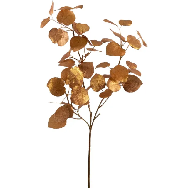 Viv! Home Luxuries Decoratietak - bladtak sneeuwbal - zijden bloem - goud - 102cm