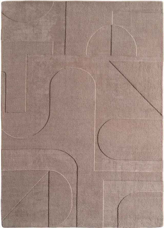 Muratap Japandi Vloerkleed - Hoogpolig - Scandinavisch Design - 3D-Effect - Beige- 140x200 CM