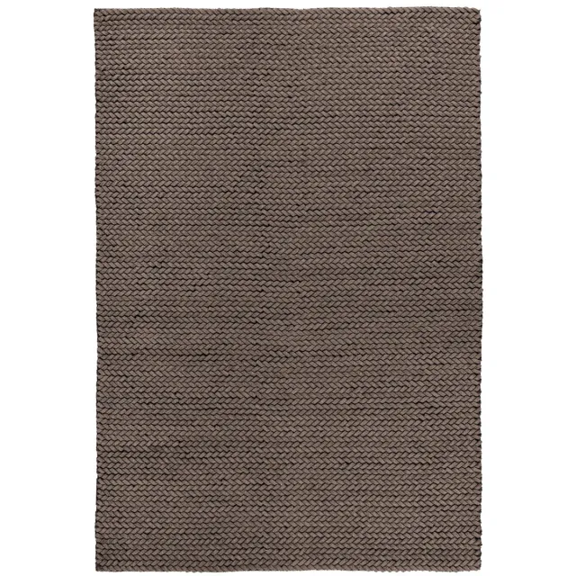Padiro stijlvol laagpolig vloerkleed - donkerbeige - modern effen ontwerp - voor vloerverwarming - van wol