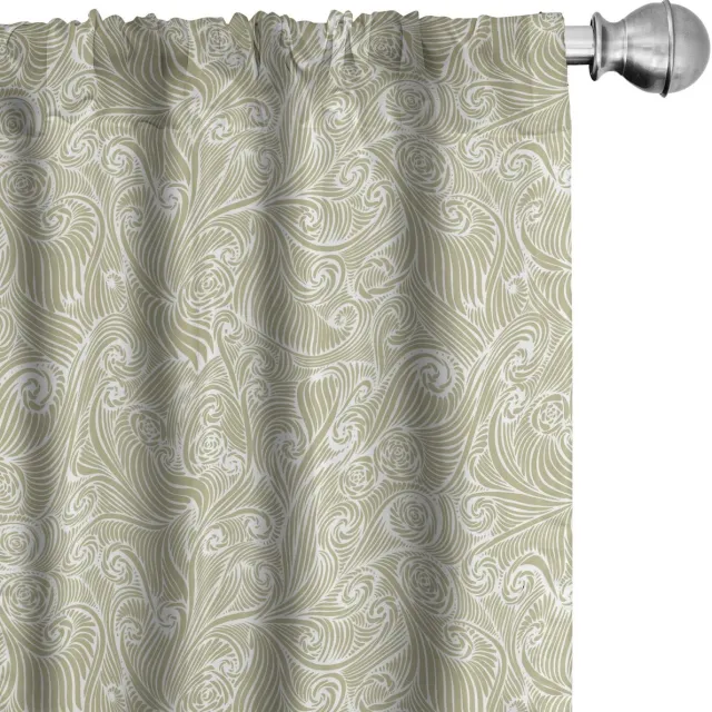 ABAKUHAUS Vintage Gordijnen – 2x75x245 cm – Microvezel, beige/wit