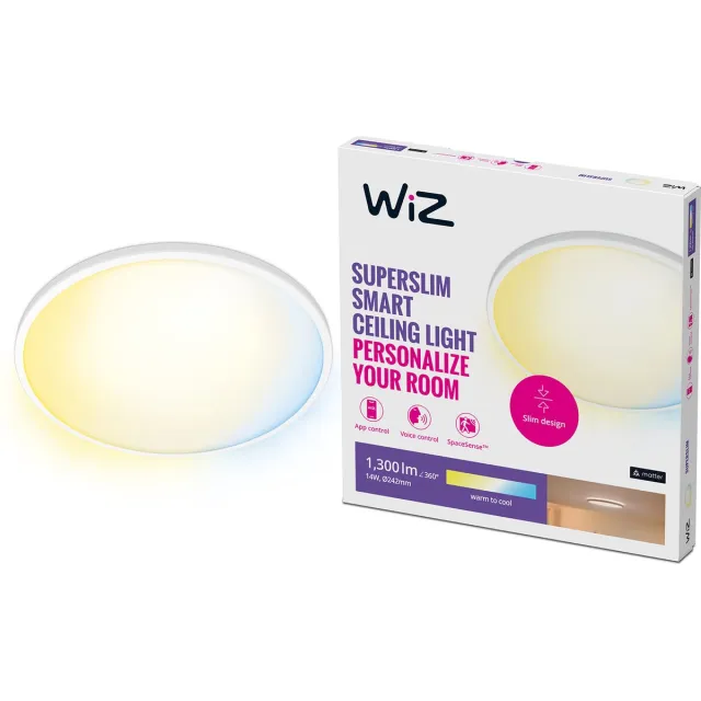 WiZ Plafondlamp Superslim Wit ⌀24,2cm 14w