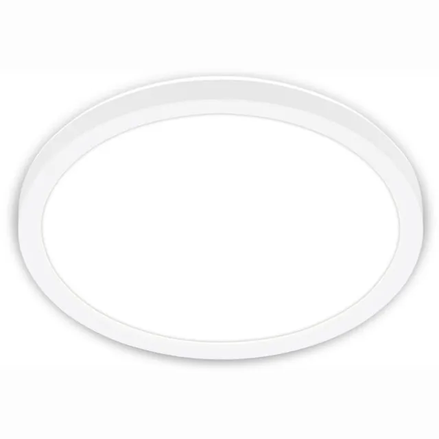 B.K.Licht BRILONER Tava - LED Plafondlamp - plafonniere met achtergrondverlichting - neutral wit licht - 16W - Ø24cm - wit wit (rond)