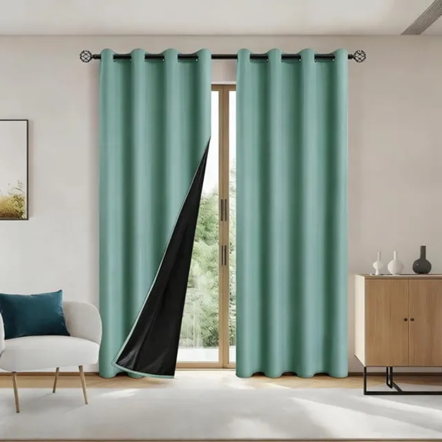 Ulisem Verduisterende Gordijnen - Complete Lichtblokkering - Slaapkamer Gordijnen - Thermische Isolatie - Geluidsreductie - Privacy Bescherming - Modern Raamdecoratie - Blauw