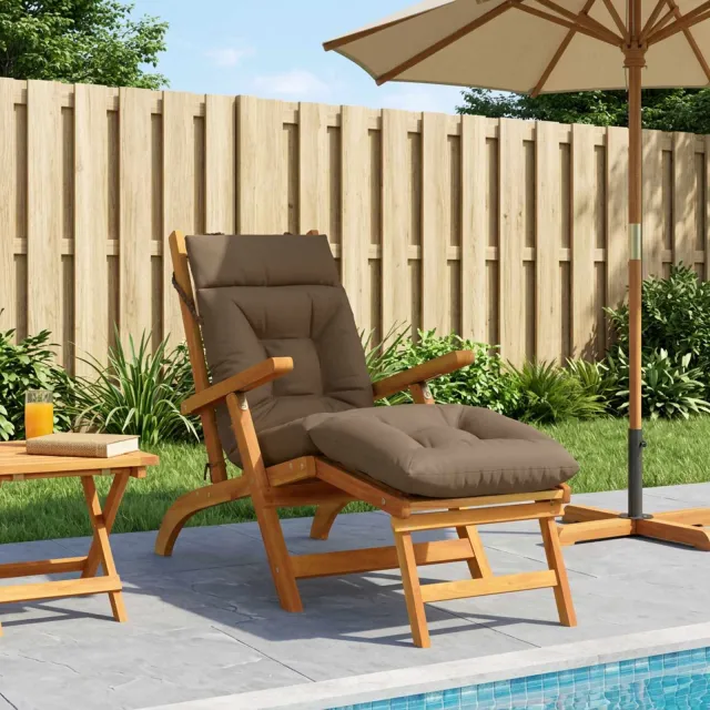 vidaXL Ligstoel Kussen VIANEN 100% Polyester Taupe 200 x 60 x 8 cm
