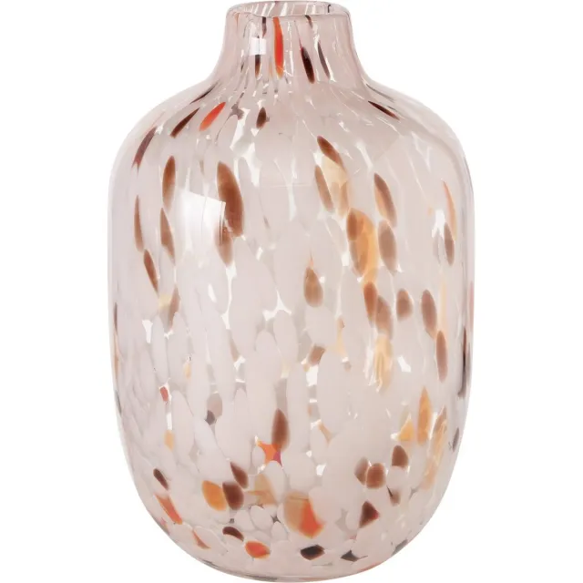 Boltze Home Vaas Umea Cheetah Glas Ø15x26cm Bruin