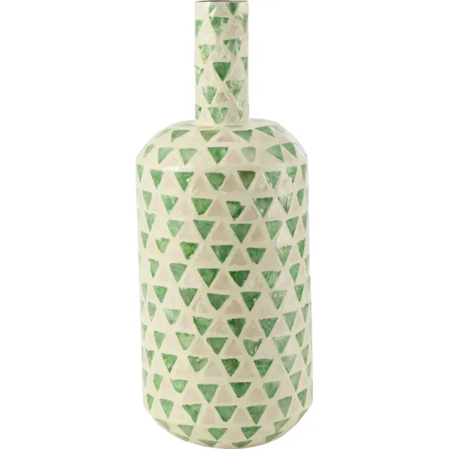 J-Line vaas Nuye Druppel - schelpen/papier - groen - 52.5 cm hoog