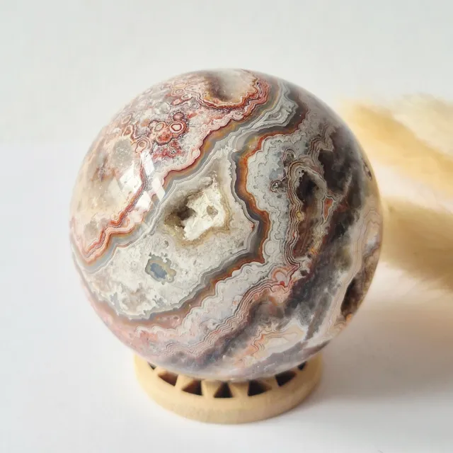 Moonlight Gemstones Kristallen Edelsteen Bol Druzy Crazy Mexican Agate sphere 57mm 189g Meerkleurig