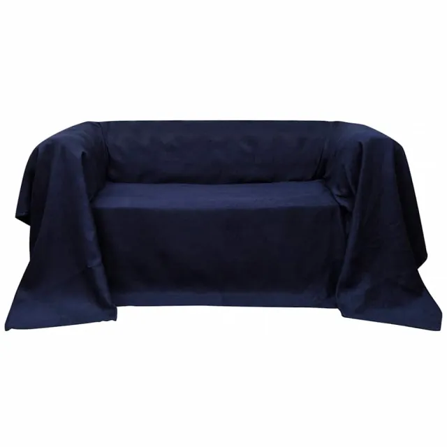 vidaXL Bankhoes microsuede marineblauw 270 x 350 cm