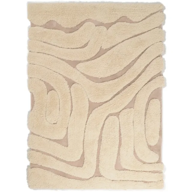 DÉJA Living Vloerkleed 160x230cm - Hoogpolig Crème Stof - Calen
