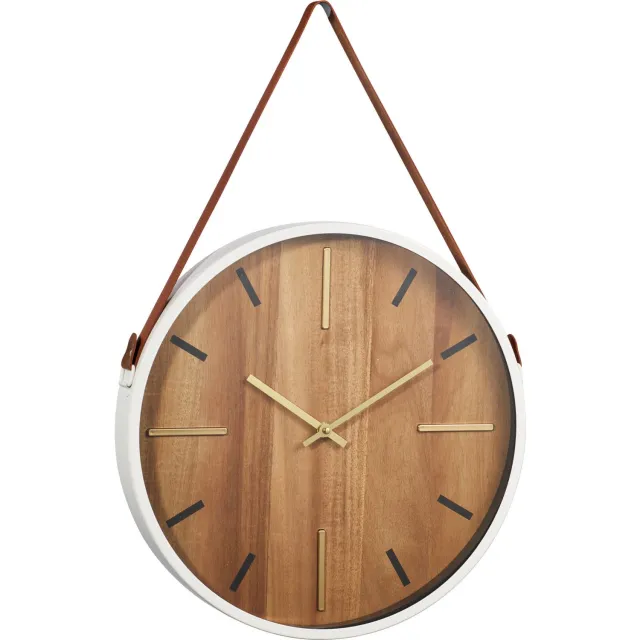 Home & Styling Collection Home Styling Collection - Wandklok TOCE, Ø 38 cm, metaal en hout Bruin