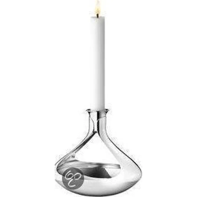 Georg Jensen Kaars Kandelaar Carry Hoogglans Rvs Grijs