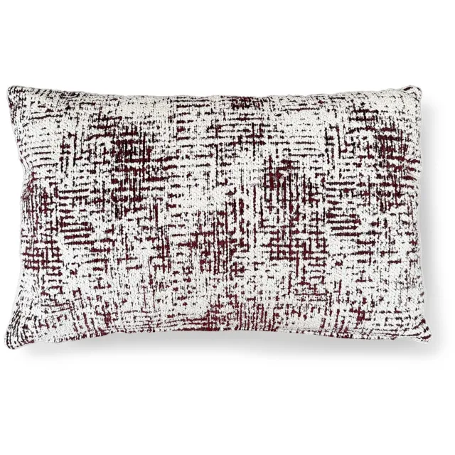 Woonexpress Sierkussen Lucas - Zacht Chenille Kussen met Modern Patroon Bordeaux/Bruin/Rood