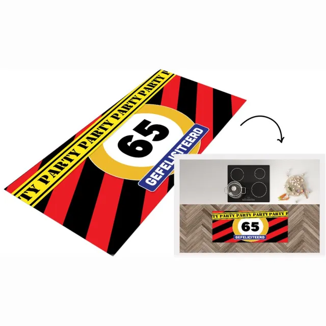 KitchenYeah Keukenloper - Loper keuken - Jubileum - 65 Jaar - Feest - Keukenloper vinyl Multicolor