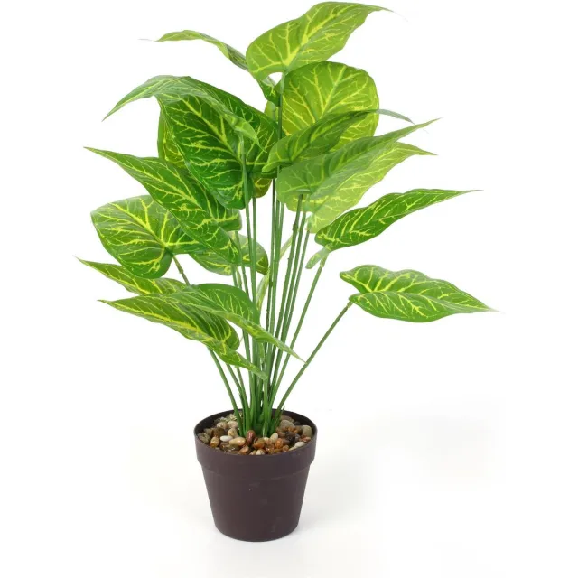 WDMT NATURN LIVING Kunststof Dieffenbachia - ø 15 x 55 cm - Tropisch Kamerplant - Realistische Nepplant - Onderhoudsvrije en Allergievriendelijke Binnenplant - Groen
