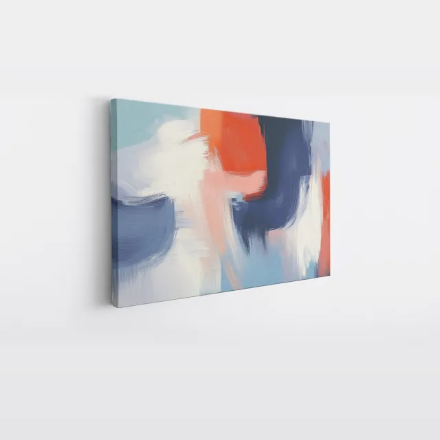 Saammp Canvas Schilderij - Kleurrijke penseelstroken - Abstract - 40x30 - Foto op canvas - Wanddecoratie - Muurdecoratie Woonkamer - Kantoor Decoratie Multicolor