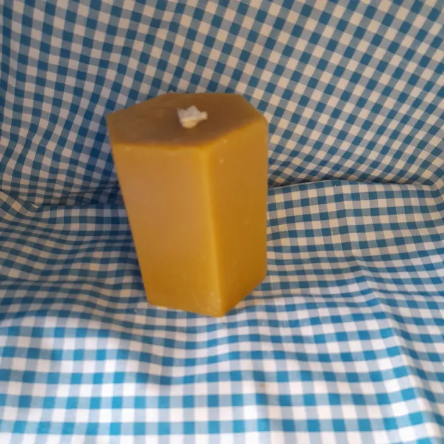 cailleagh's candles and gifts Bijenwas kaars, Hexagon groot geel