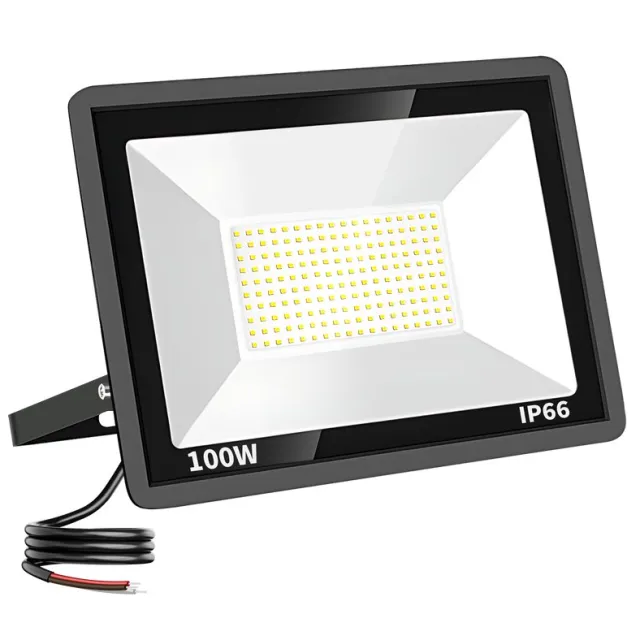 Tsong LED Breedstraler - 100 watt - Warm witte Lichtkleur 3000K - IP66 Waterbestendig - Duurzaam & Energiezuinig -60% - Bouwlamp - Tuinverlichting - 120lm/W - 12.000lm Zwart
