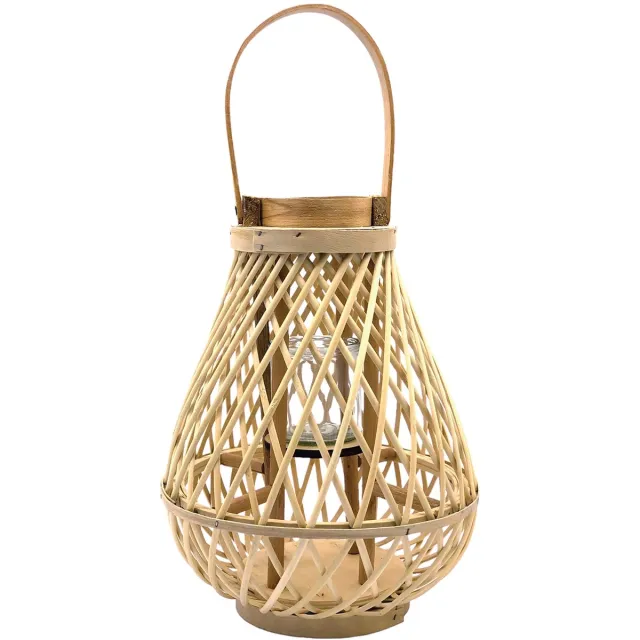 Lavandoux Bamboe Lantaarn - Naturel - Ø25 x H30 cm