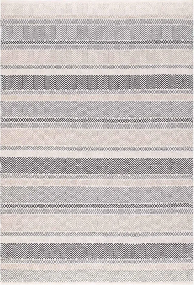 Eazy Living Easy Living - Easy Living Boardwalk Grey Multi Vloerkleed - 160x230 - Rechthoek - Buiten,Laagpolig Tapijt - Modern - Beige, Grijs, Zwart
