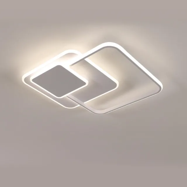 Haobosic Onregelmatige vierkante plafondlamp van acryl, wit, 50x50x6,5cm, dimbaar, 220V