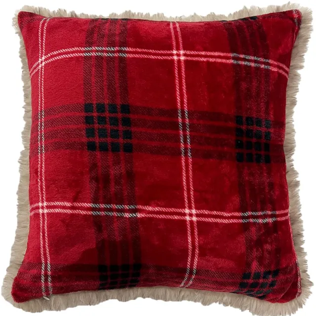 Textino ROB - sierkussen 45x45 cm - geruit - Biking Red - rood