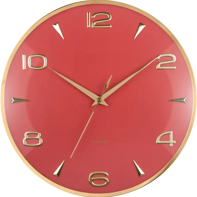 Karlsson Wandklok Sienna Glow - Rood - 40.6x5x40.6cm - Wandklok Scandinavisch