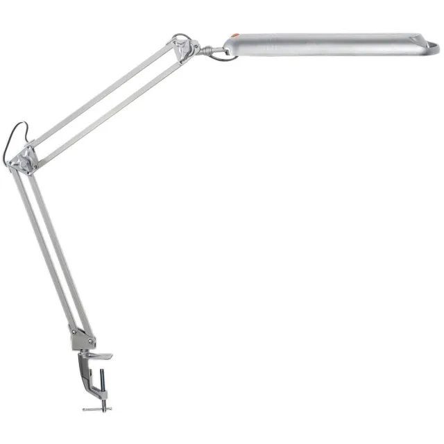 Maul MAULatlantic Bureaulamp - LED - Kunststof - Zwart - Dimbaar - Tafellamp met Klem rood|zilver